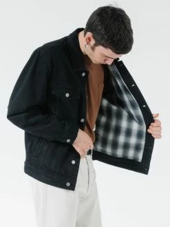 Thrills Co. Oversized Wanderer Denim Jacket - Black Rinse Jackets