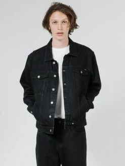 Thrills Co. Oversized Wanderer Denim Jacket - Black Rinse Jackets