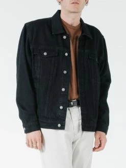 Thrills Co. Oversized Wanderer Denim Jacket - Black Rinse Jackets