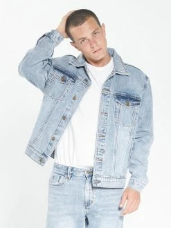 Thrills Co. Oversized Wanderer Denim Jacket - Aged Blue