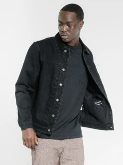 Thrills Co. Ryder Oversized Denim Jacket - Black Jackets