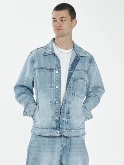 Thrills Co. Ryder Oversized Denim Jacket - Dust Blue New Arrivals