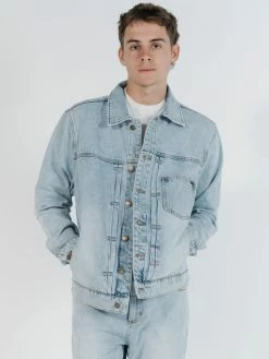 Thrills Co. Ryder Oversized Denim Jacket - Time Worn Blue Jackets
