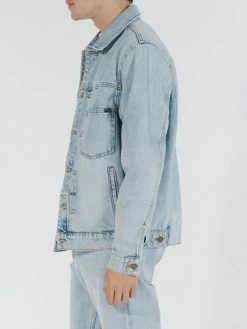 Thrills Co. Ryder Oversized Denim Jacket - Time Worn Blue Jackets