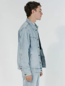Thrills Co. Ryder Oversized Denim Jacket - Time Worn Blue Jackets
