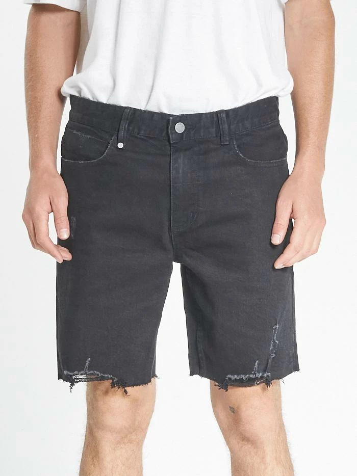Thrills Co. Destroyed Bones Denim Short - Black Rinse Shorts 6 Thrills Co. Destroyed Bones Denim Short - Black Rinse Shorts