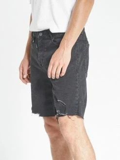 Thrills Co. Destroyed Bones Denim Short - Black Rinse Shorts 12 Thrills Co. Destroyed Bones Denim Short - Black Rinse Shorts