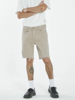Thrills Co. Shorts Destroyed Bones Denim Short - Aged Tan