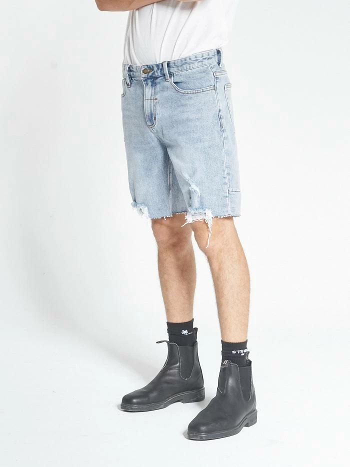 Thrills Co. Shorts Destroyed Bones Denim Short - Aged Blue 7 Thrills Co. Shorts Destroyed Bones Denim Short - Aged Blue