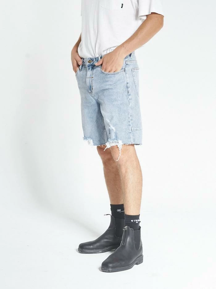 Thrills Co. Shorts Destroyed Bones Denim Short - Aged Blue 5 Thrills Co. Shorts Destroyed Bones Denim Short - Aged Blue