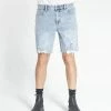 Thrills Co. Shorts Destroyed Bones Denim Short - Aged Blue