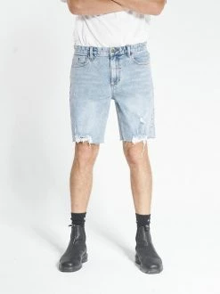 Thrills Co. Shorts Destroyed Bones Denim Short - Aged Blue