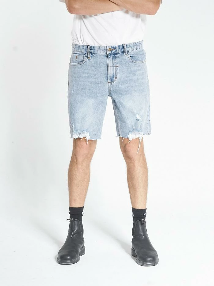 Thrills Co. Shorts Destroyed Bones Denim Short - Aged Blue 3 Thrills Co. Shorts Destroyed Bones Denim Short - Aged Blue
