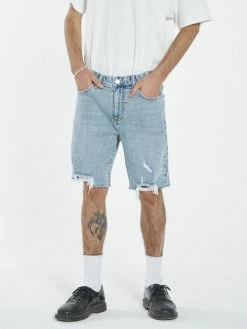 Thrills Co. Shorts Destroyed Bones Denim Short - Dust Blue