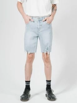 Thrills Co. Shorts Destroyed Bones Denim Short - Time Worn Blue
