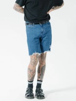 Thrills Co. Destroyed Bones Denim Short - Rinsed Blues