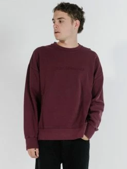 Thrills Co. Tonal Thrills Company Slouch Fit Crew - Windsor Wine
