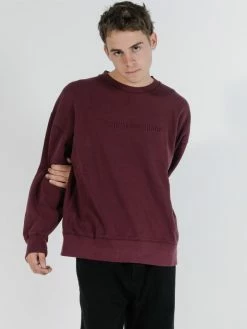 Thrills Co. Tonal Thrills Company Slouch Fit Crew - Windsor Wine