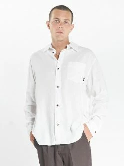 Thrills Co. Shirts Minimal Thrills Oversized Long Sleeve Shirt - Dirty White