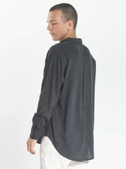 Thrills Co. Minimal Thrills Oversized Long Sleeve Shirt - Black Shirts