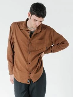Thrills Co. Minimal Thrills Oversized Long Sleeve Shirt - Bison