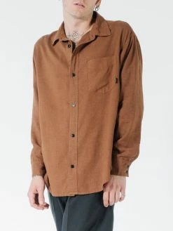 Thrills Co. Minimal Thrills Oversized Long Sleeve Shirt - Bison