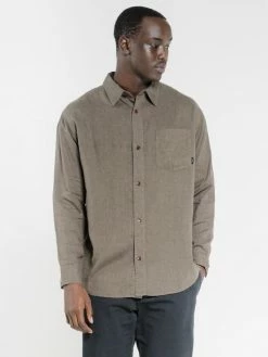 Thrills Co. Minimal Thrills Oversized Long Sleeve Shirt - Military Green Shirts
