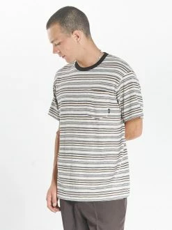 Thrills Co. Indie Stripe Merch Fit Pocket Tee - Heritage White