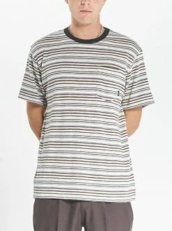 Thrills Co. Indie Stripe Merch Fit Pocket Tee - Heritage White