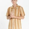 Thrills Co. Fade To Black Bowling Shirt - Dark Gold Shirts