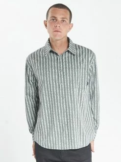 Thrills Co. Wallflower Oversized Long Sleeve Shirt - Lume Green Shirts
