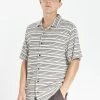 Thrills Co. Indie Stripe Bowling Shirt - Heritage White