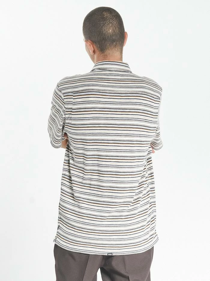 Thrills Co. Indie Stripe Bowling Shirt - Heritage White 4 Thrills Co. Indie Stripe Bowling Shirt - Heritage White