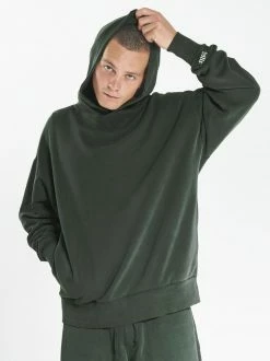 Thrills Co. Situation Normal Slouch Pull On Hood - Dark Olive Sweaters & Fleece