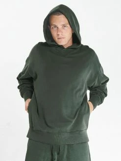 Thrills Co. Situation Normal Slouch Pull On Hood - Dark Olive Sweaters & Fleece