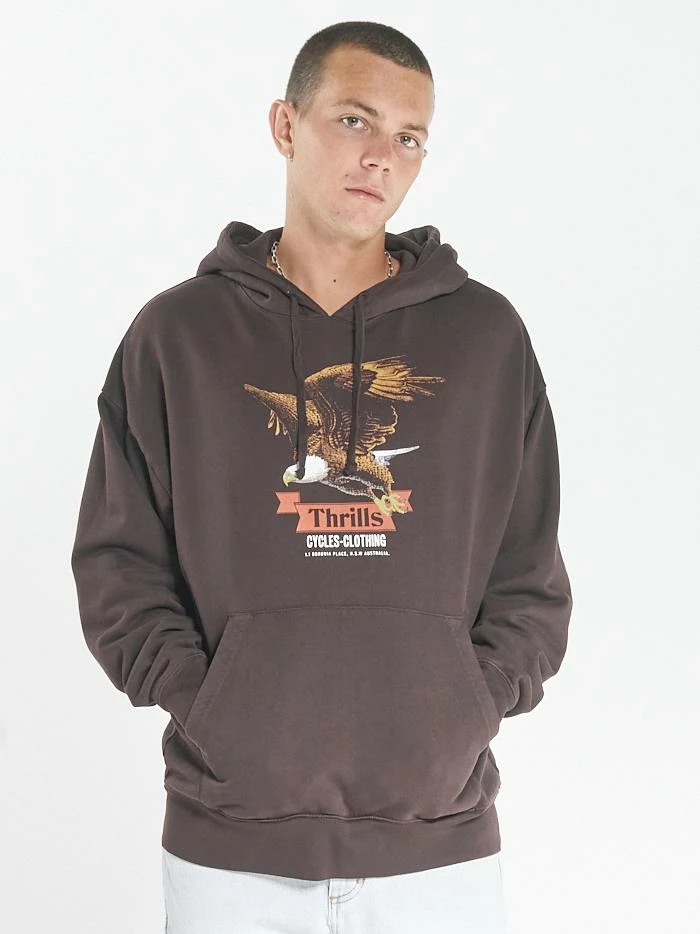 Thrills Co. Eighty Three Slouch Pull On Hood - Postal Brown Sweaters & Fleece 3 Thrills Co. Eighty Three Slouch Pull On Hood - Postal Brown Sweaters & Fleece