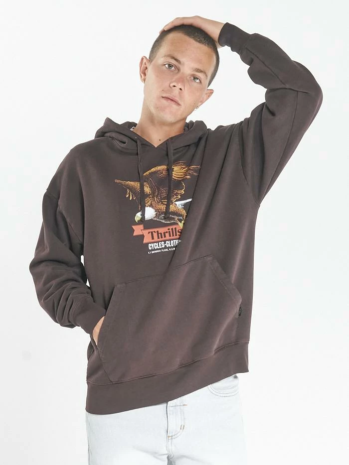 Thrills Co. Eighty Three Slouch Pull On Hood - Postal Brown Sweaters & Fleece 6 Thrills Co. Eighty Three Slouch Pull On Hood - Postal Brown Sweaters & Fleece