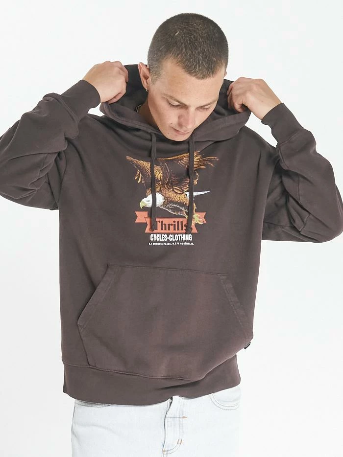 Thrills Co. Eighty Three Slouch Pull On Hood - Postal Brown Sweaters & Fleece 5 Thrills Co. Eighty Three Slouch Pull On Hood - Postal Brown Sweaters & Fleece
