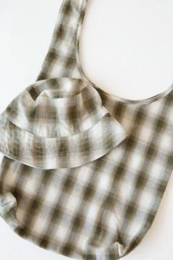 Thrills Co. Accessories Angel Check Bucket Hat - Dark Olive