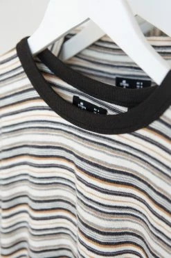 Thrills Co. Tees & Tank Tops Indie Stripe Merch Fit Pocket Long Sleeve Tee - Heritage White