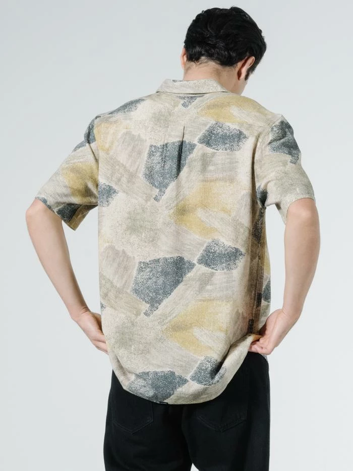Thrills Co. Shirts Brushed Paradise Short Sleeve Shirt - Tan 4 Thrills Co. Shirts Brushed Paradise Short Sleeve Shirt - Tan