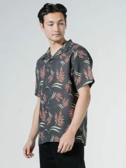 Thrills Co. Tropical Solitude Bowling Shirt - Black Shirts