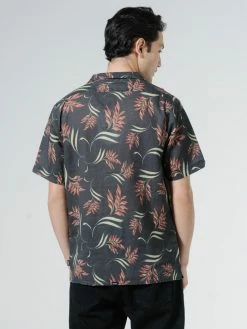 Thrills Co. Tropical Solitude Bowling Shirt - Black Shirts