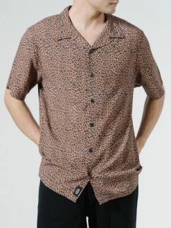 Thrills Co. Shirts Panthera Bowling Shirt - Mustang Brown