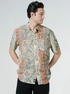 Thrills Co. June Street Blues Short Sleeve Shirt - Cream