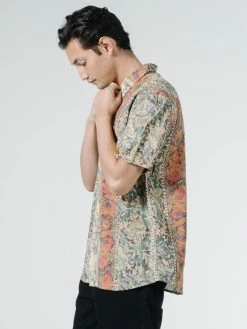 Thrills Co. June Street Blues Short Sleeve Shirt - Cream