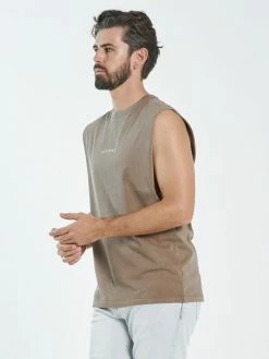 Thrills Co. Minimal Thrills Merch Fit Muscle Tee - Walnut Tees & Tank Tops