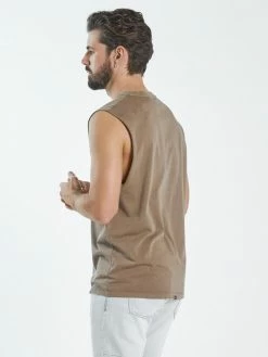 Thrills Co. Minimal Thrills Merch Fit Muscle Tee - Walnut Tees & Tank Tops