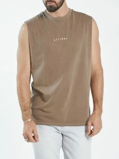 Thrills Co. Minimal Thrills Merch Fit Muscle Tee - Walnut Tees & Tank Tops