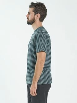 Thrills Co. Two Tone Stripe Merch Fit Tee - Vintage Teal